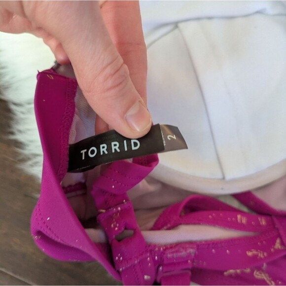 Torrid Raspberry Pink Unicorn Underwire Bikini Top Size 2 / 2X / XXL - Picture 8 of 10